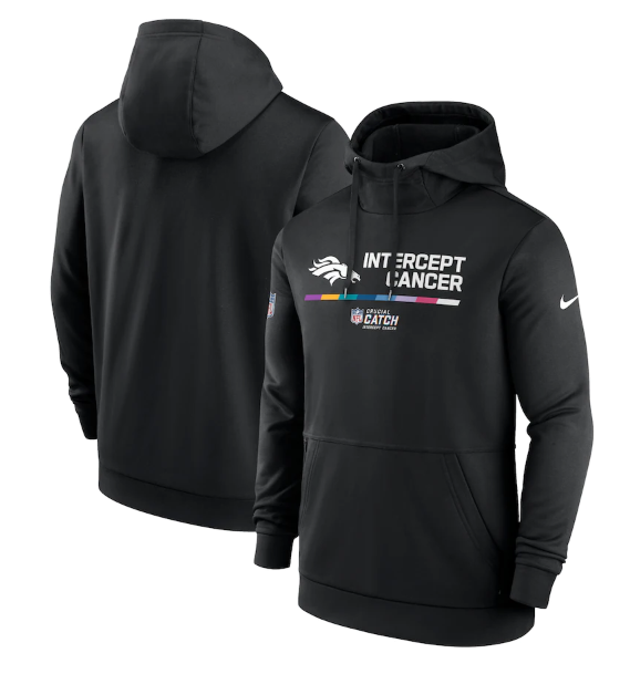 Men's Denver Broncos 2022 Black Crucial Catch Therma Performance Pullover Hoodie Men's Denver Broncos 2022 Black Crucial Catch Therma Performance Pullover Hoodie